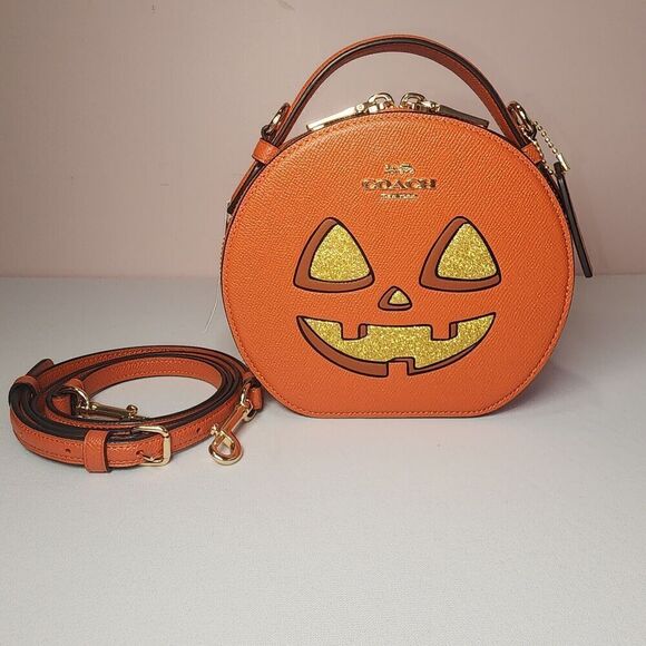 NWT Coach CW468 Canteen Crossbody Bag With Halloween Pumpkin